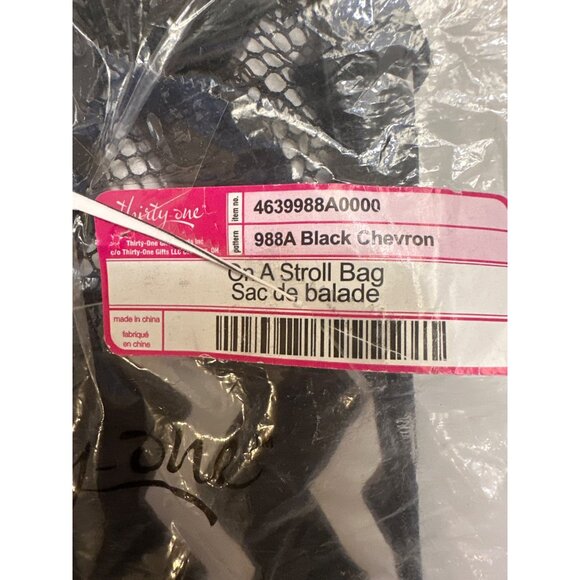 Thirty-One Gifts On A Stroll Bag Black Chevron Organizer Tote - Picture 3 of 4